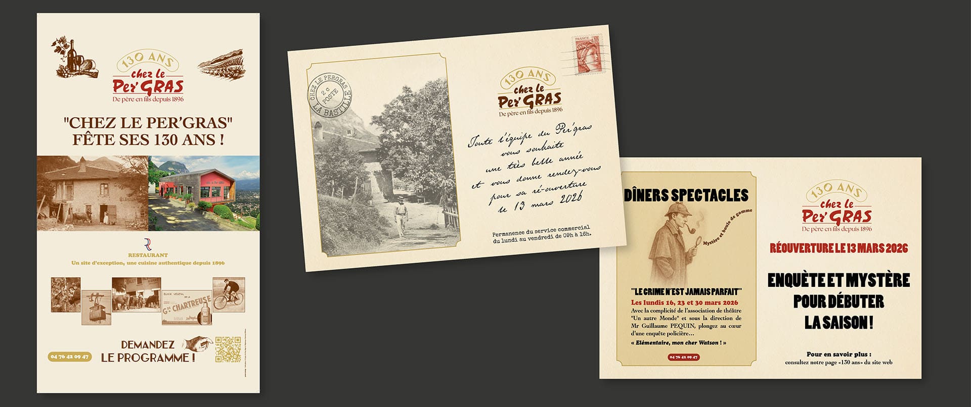 Emailing & Cartes postales - 130 ans du Per'Gras 