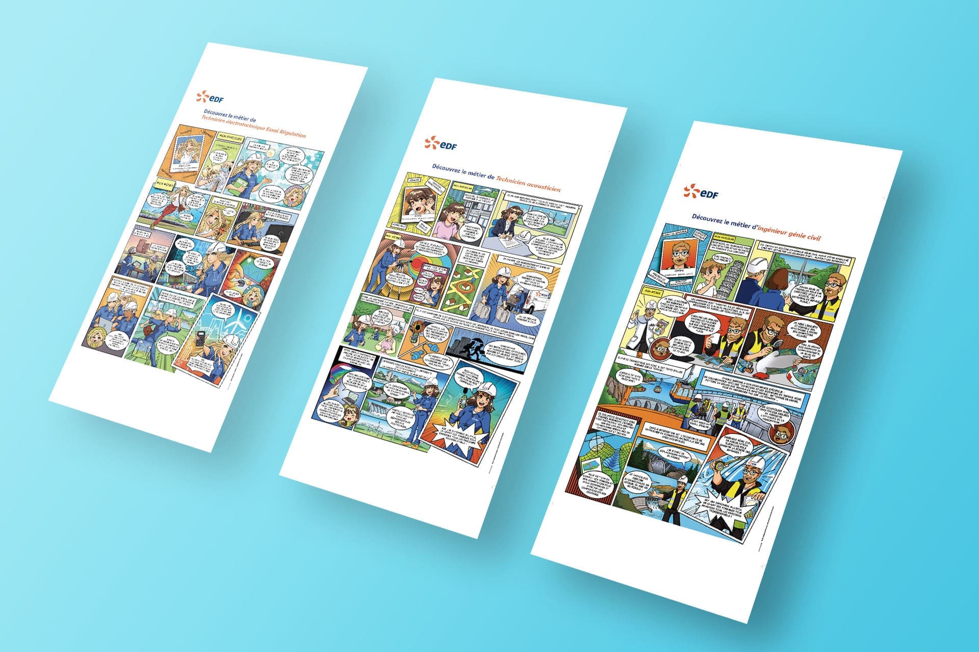 Flyers des 3 métiers EDF